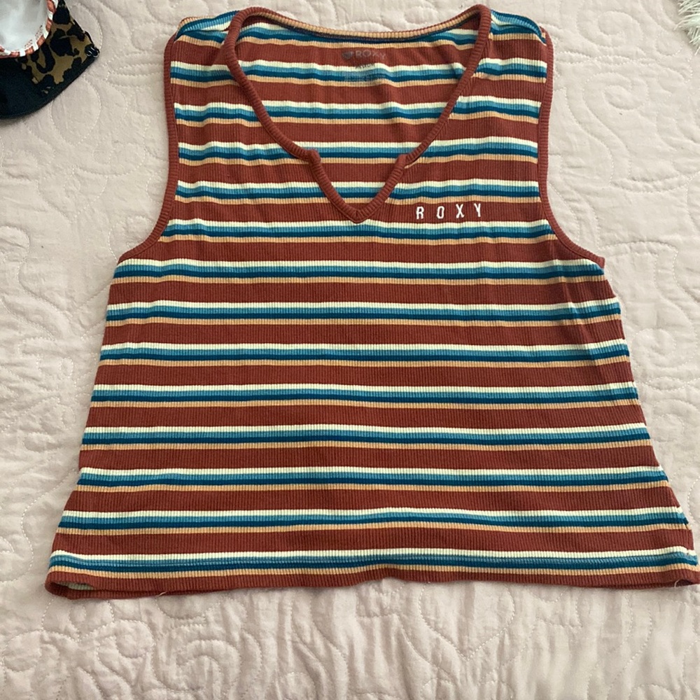 Roxy striped crop tank
